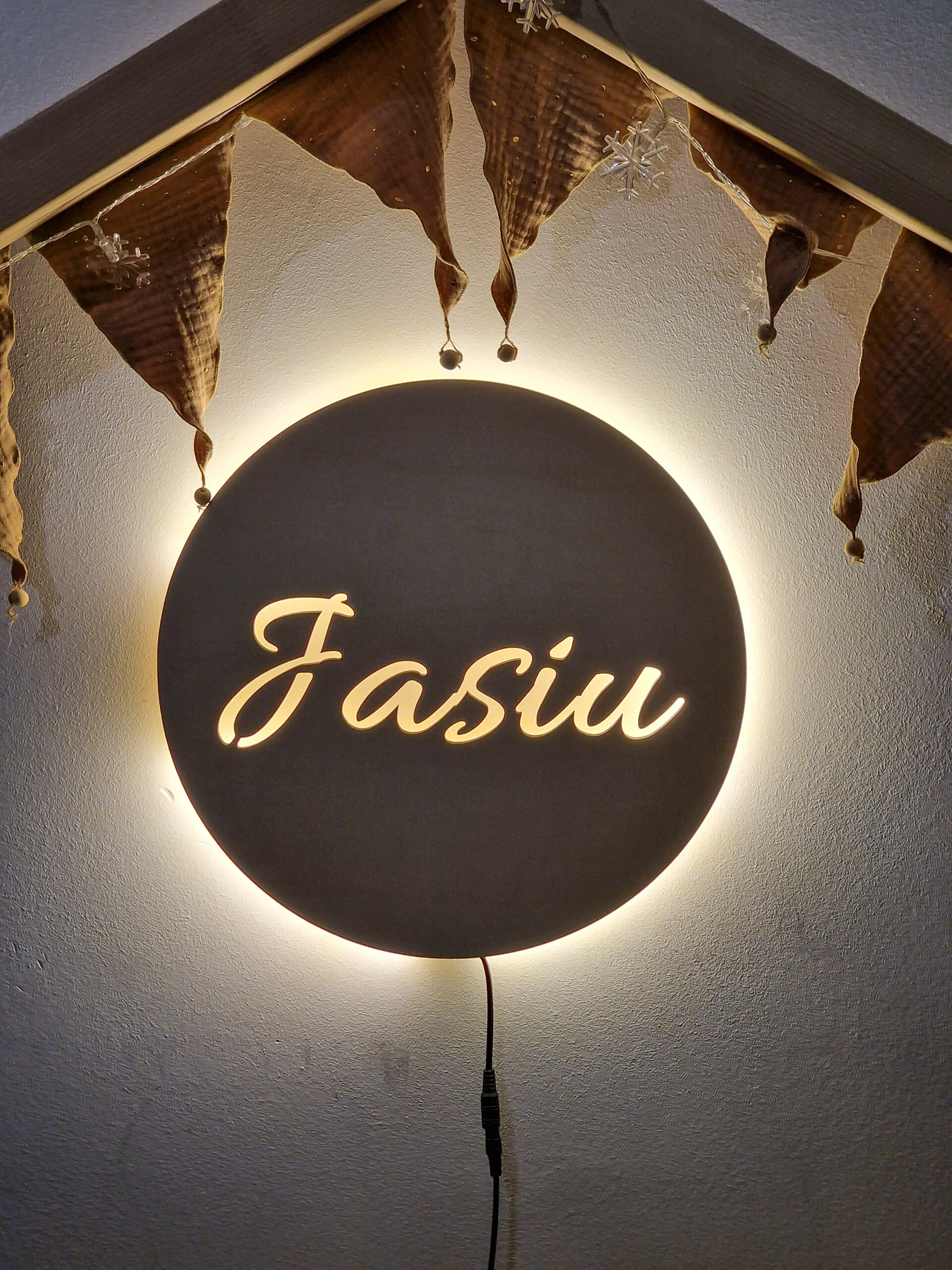 Lampka nocna led z imieniem dziecka