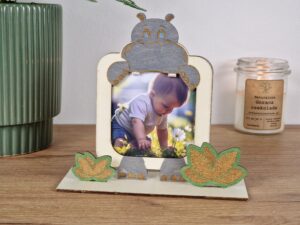 Wyjątkowa ramka na zdjęcia hipopotam – ręcznie wykonana pamiątka na całe życie