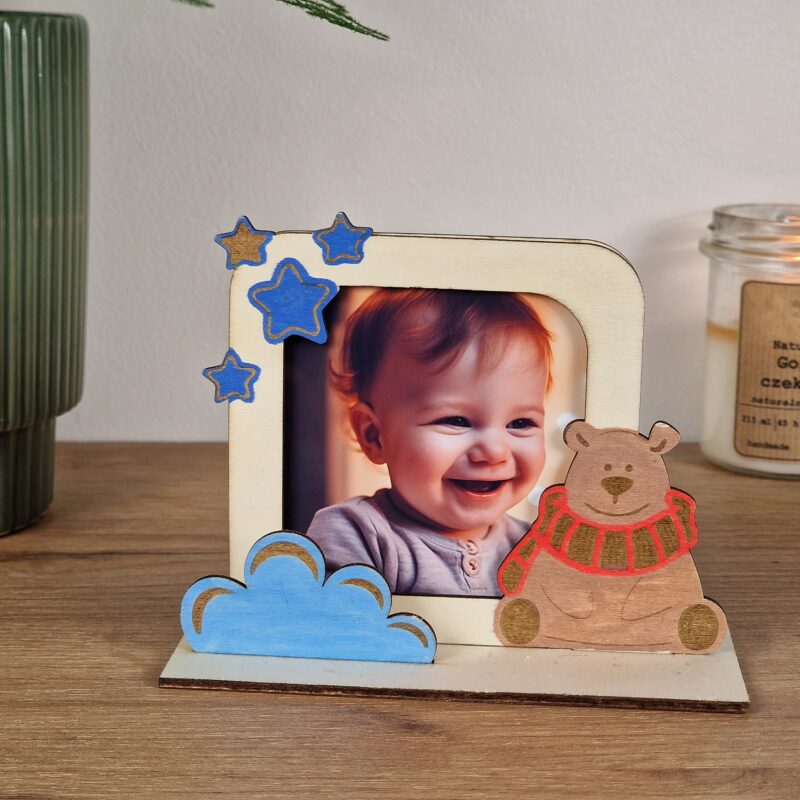 Wyjątkowa ramka na zdjęcia miś – ręcznie wykonana pamiątka na całe życie